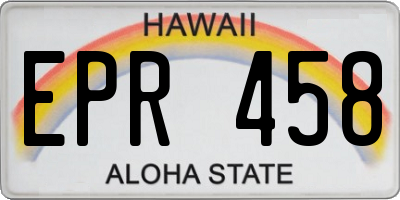 HI license plate EPR458