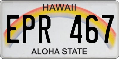 HI license plate EPR467