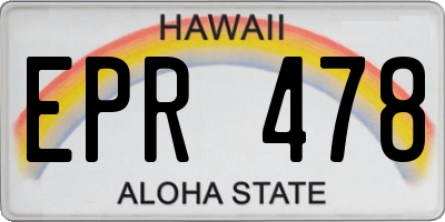 HI license plate EPR478