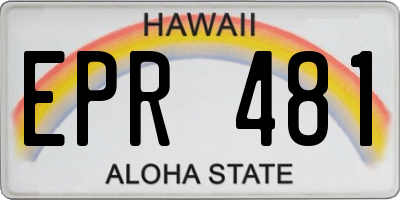 HI license plate EPR481