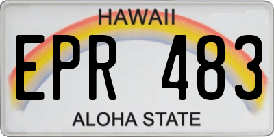 HI license plate EPR483