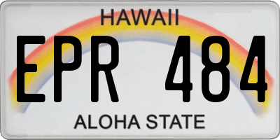 HI license plate EPR484
