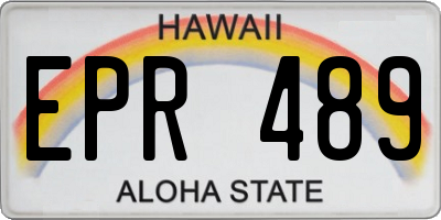 HI license plate EPR489