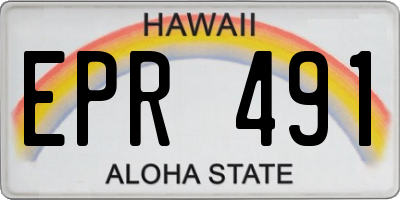 HI license plate EPR491