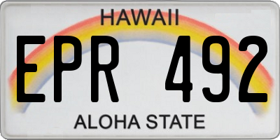 HI license plate EPR492