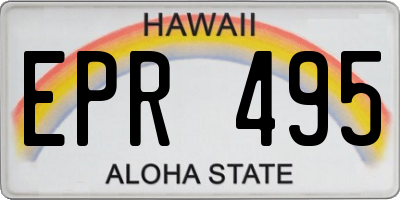 HI license plate EPR495