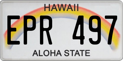 HI license plate EPR497