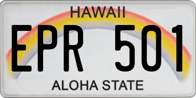 HI license plate EPR501