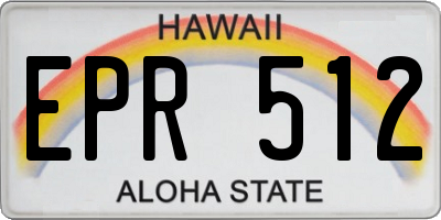 HI license plate EPR512