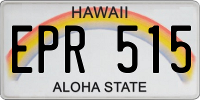 HI license plate EPR515