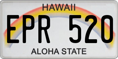 HI license plate EPR520