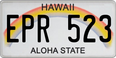 HI license plate EPR523