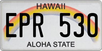HI license plate EPR530