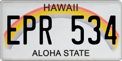 HI license plate EPR534