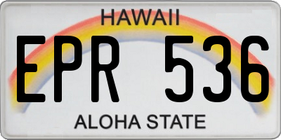 HI license plate EPR536
