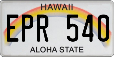 HI license plate EPR540