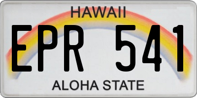 HI license plate EPR541