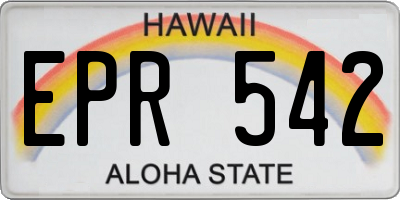 HI license plate EPR542