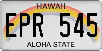 HI license plate EPR545