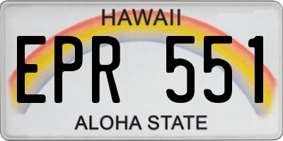 HI license plate EPR551