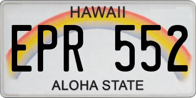 HI license plate EPR552