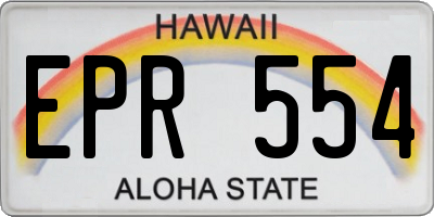 HI license plate EPR554