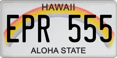 HI license plate EPR555