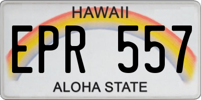 HI license plate EPR557