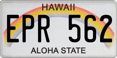 HI license plate EPR562