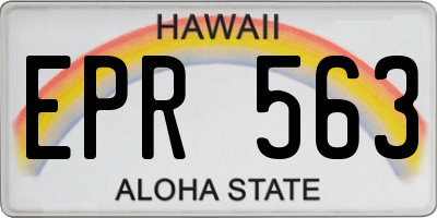 HI license plate EPR563