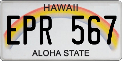 HI license plate EPR567