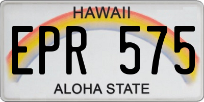 HI license plate EPR575