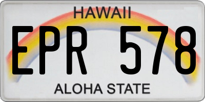 HI license plate EPR578