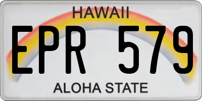 HI license plate EPR579