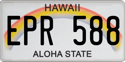 HI license plate EPR588