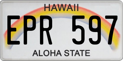 HI license plate EPR597