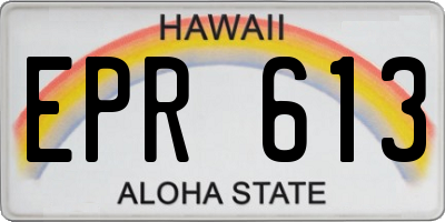 HI license plate EPR613