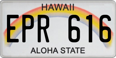 HI license plate EPR616