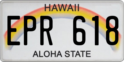HI license plate EPR618