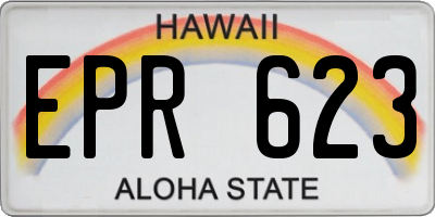 HI license plate EPR623