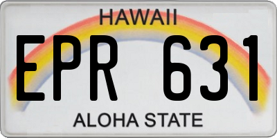 HI license plate EPR631