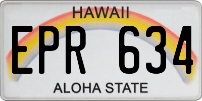 HI license plate EPR634