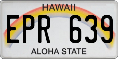 HI license plate EPR639