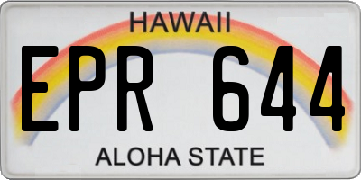 HI license plate EPR644
