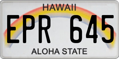 HI license plate EPR645
