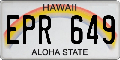 HI license plate EPR649