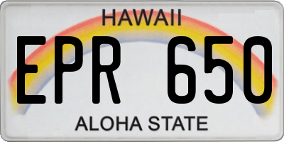 HI license plate EPR650