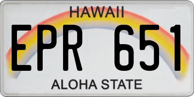 HI license plate EPR651