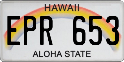 HI license plate EPR653