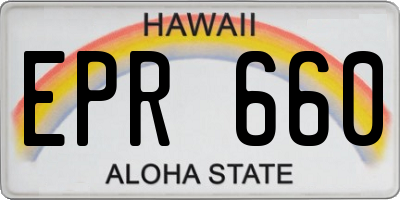 HI license plate EPR660